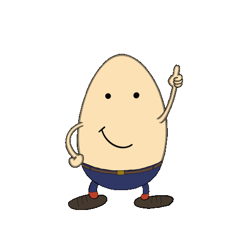 smiling egg giving thumbs up